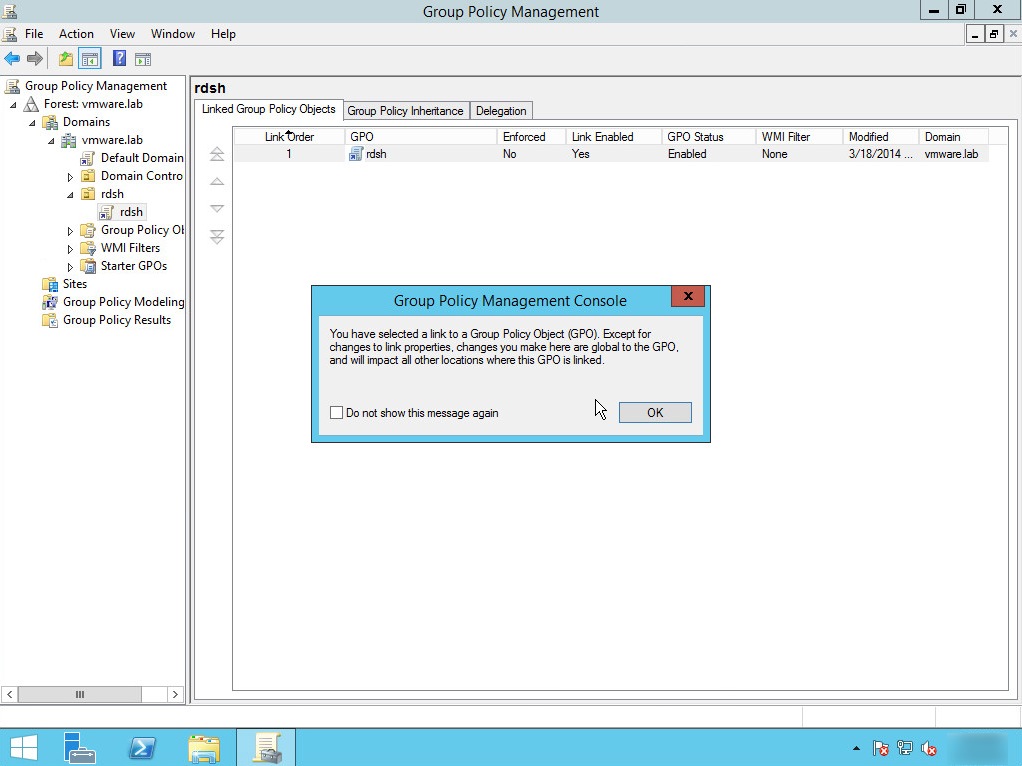 Configure Group Policy Settings For RDS Host Sessions VMware Horizon
