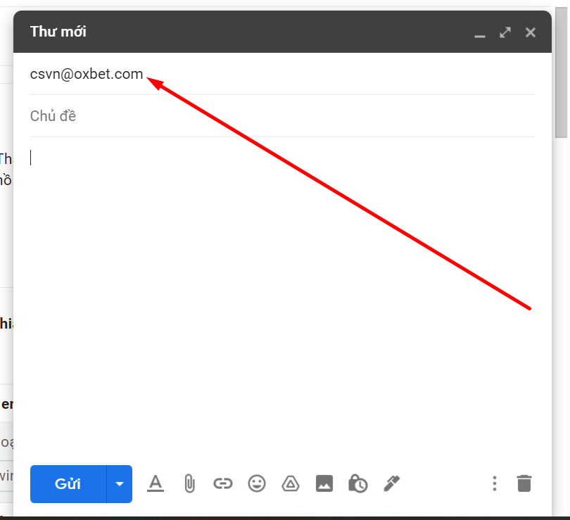Người chơi có thể gửi email về địa chỉ của nhà cái Oxbet